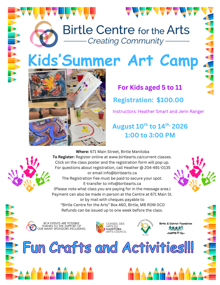 Birtle Centre for the Arts 2026 Summer Art Camp