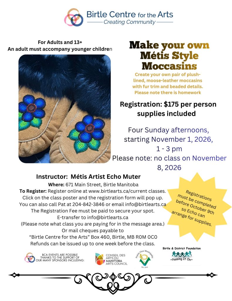 Moccasin making class at BCA